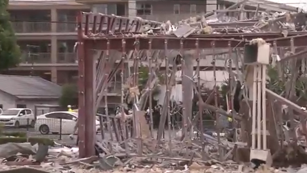 Screenshot of the video allegedly showing aftermath of the explosion in Koriyama city - Sputnik International