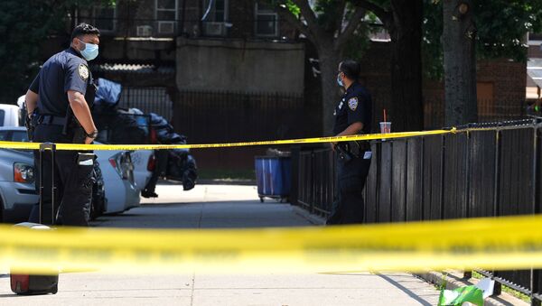 Police officers from the NYPD investigate at a crime scene in the Brooklyn borough of New York City, New York, U.S., July 5, 2020. Picture taken July 5, 2020.  - Sputnik International