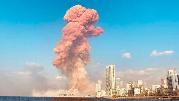A picture shows the scene of an explosion in Beirut, Lebanon. A large explosion rocked the Lebanese capital Beirut. The blast, which rattled entire buildings and broke glass, was felt in several parts of the city. - Sputnik International