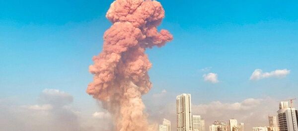 A picture shows the scene of an explosion in Beirut, Lebanon. A large explosion rocked the Lebanese capital Beirut. The blast, which rattled entire buildings and broke glass, was felt in several parts of the city. A picture shows the scene of an explosion in Beirut, Lebanon. A large explosion rocked the Lebanese capital Beirut. The blast, which rattled entire buildings and broke glass, was felt in several parts of the city. - Sputnik International
