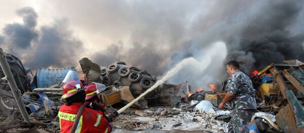 The Lebanese authorities have earlier refuted the initial reports that the blast was caused by a fire at a fireworks warehouse near the port.. The Lebanese authorities have earlier refuted the initial reports that the blast was caused by a fire at a fireworks warehouse near the port.. - Sputnik International