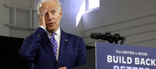 Democratic presidential candidate and former Vice President Joe Biden at a campaign event in Wilmington, Delaware, U.S., July 28, 2020. - Sputnik International