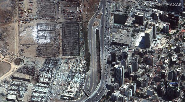 The 5 August satellite image of Beirut port after the blast - Sputnik International