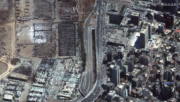 The 5 August satellite image of Beirut port after the blast - Sputnik International
