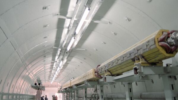 Life-size model of the accelerator tunnel for the UNK project, 1988. - Sputnik International