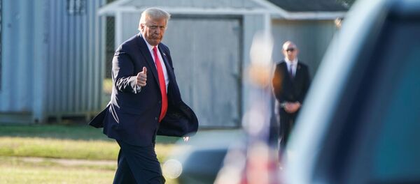 U.S. President Donald Trump walks from Marine One as he arrives in Southampton, New York, 8 August 2020. U.S. President Donald Trump walks from Marine One as he arrives in Southampton, New York, 8 August 2020. - Sputnik International