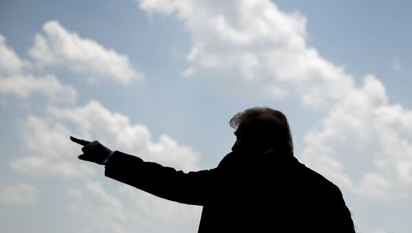 In this July 27, 2020, file photo President Donald Trump waves as he walks towards Marine One on the South Lawn of the White House in Washington. Trump is painting a dystopian portrait of what Joe Biden’s America might look like, asserting crime and chaos would ravage communities should the former vice president win the White House in November. - Sputnik International