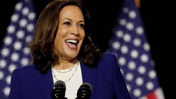 Democratic vice presidential candidate Senator Kamala Harris speaks at a campaign event, on her first joint appearance with presidential candidate and former Vice President Joe Biden after being named by Biden as his running mate, at Alexis Dupont High School in Wilmington, Delaware, U.S., August 12, 2020 - Sputnik International