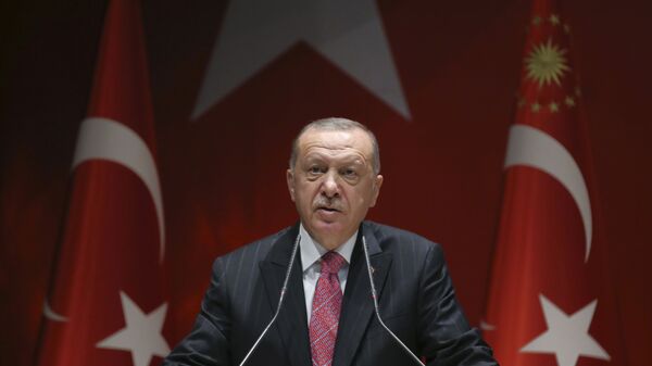 Turkey's President Recep Tayyip Erdogan addresses his party members, in Ankara, 13 August 2020. - Sputnik International