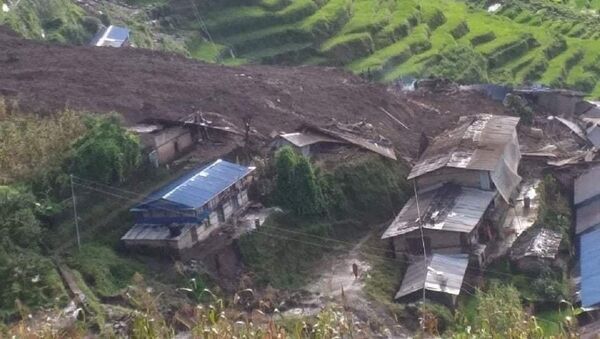 The landslide occurred again in the Sindhupalchowk district, Nepal - Sputnik International