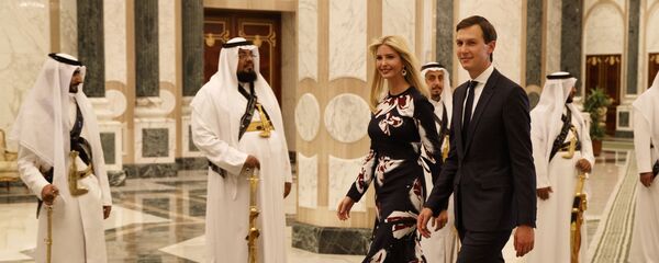 In this Saturday, May 20, 2017, file photo, White House senior adviser Jared Kushner, right, walks with Ivanka Trump at the Royal Court Palace, in Riyadh, Saudi Arabia. Trump's son-in-law Jared Kushner and Saudi Arabia's newest heir to the throne Mohammed bin Salman. - Sputnik International