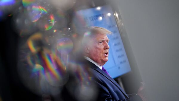 U.S. President Donald Trump speaks during a news conference at Trump National Golf Club in Bedminster, New Jersey, U.S., August 15, 2020 - Sputnik International