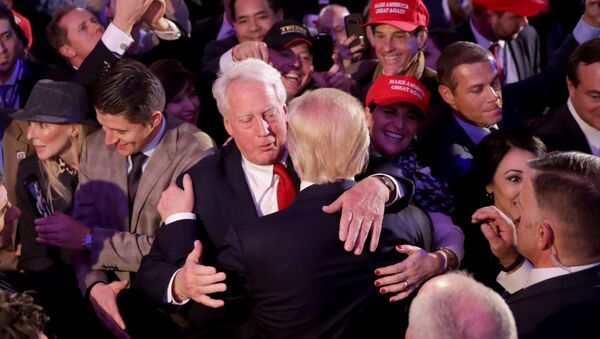 In this file photo taken on November 09, 2016 Republican president-elect Donald Trump (front) hugs his brother Robert Trump after delivering his acceptance speech in New York City. - The WHite House announced Robert Trump, younger brother of US president Donald Trump, born in 1948, died August 15, 2020 at a New York hospital - Sputnik International