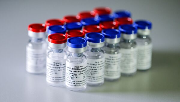 A handout photo provided by the Russian Direct Investment Fund (RDIF) shows samples of a vaccine against the coronavirus disease (COVID-19) developed by the Gamaleya Research Institute of Epidemiology and Microbiology, in Moscow, Russia August 6, 2020 - Sputnik International
