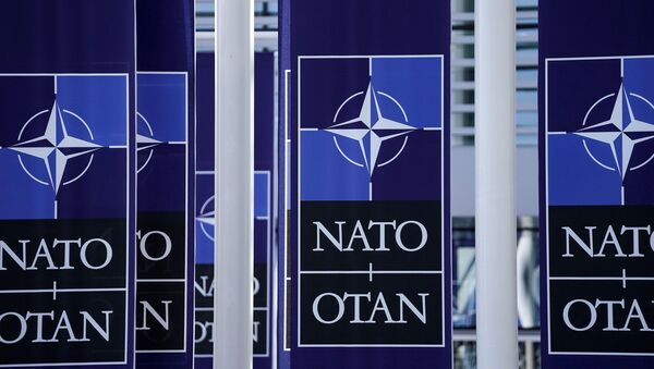 A picture taken on November 20, 2019 shows  NATO flags at the NATO headquarters in Brussels, during a NATO Foreign Affairs ministers' summit. - Sputnik International