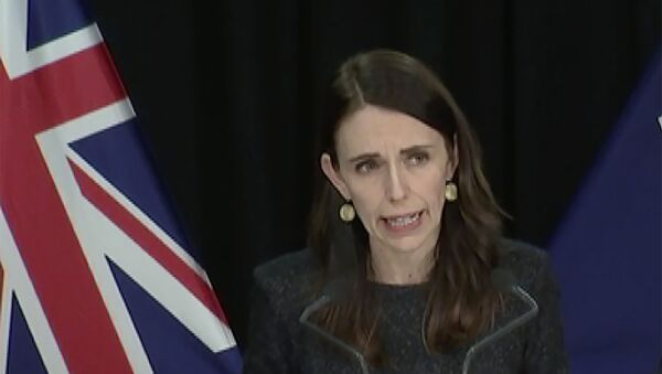 In this image from a video, New Zealand Prime Minister Jacinda Ardern speaks at a news conference in Wellington, New Zealand Tuesday, Aug. 11, 2020. Ardern said Tuesday that authorities have found four cases of the coronavirus in one Auckland household from an unknown source, the first reported cases of local transmission in the country in 102 days.  - Sputnik International
