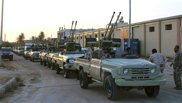 Military vehicles of members of the Libyan internationally recognised government forces in Misrata - Sputnik International