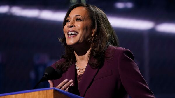 U.S. Senator Kamala Harris (D-CA) accepts the Democratic vice presidential nomination during an acceptance speech delivered for the largely virtual 2020 Democratic National Convention from the Chase Center in Wilmington, Delaware, U.S., August 19, 2020 - Sputnik International