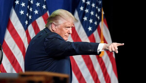 U.S. President Donald Trump points to a delegate at the Republican National Convention in Charlotte, North Carolina, U.S., August 24, 2020.  - Sputnik International