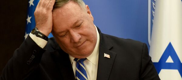 U.S. Secretary of State Mike Pompeo and Israeli Prime Minister Benjamin Netanyahu (not pictured) make joint statements during a news conference after a meeting in Jerusalem, August 24, 2020. U.S. Secretary of State Mike Pompeo and Israeli Prime Minister Benjamin Netanyahu (not pictured) make joint statements during a news conference after a meeting in Jerusalem, August 24, 2020. - Sputnik International