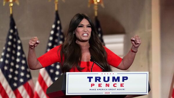 Kimberly Guilfoyle, the National Chair of the Trump Victory Finance Committee and girlfriend of Donald Trump Jr., delivers a pre-recorded speech to the largely virtual 2020 Republican National Convention, from Washington, U.S., August 24, 2020.  - Sputnik International