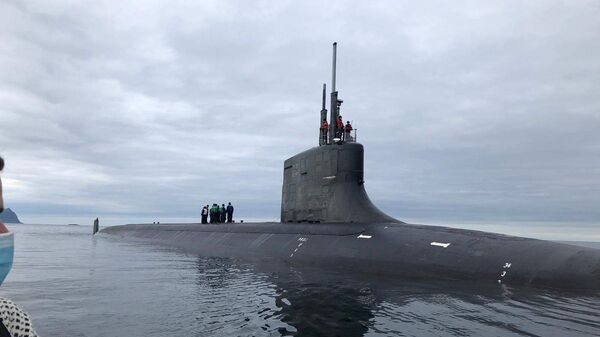 The Seawolf-class fast attack submarine USS Seawolf (SSN 21) conducts a brief stop for personnel in the Norwegian Sea off the coast of Tromso, Norway, Aug. 21, 2020. - Sputnik International