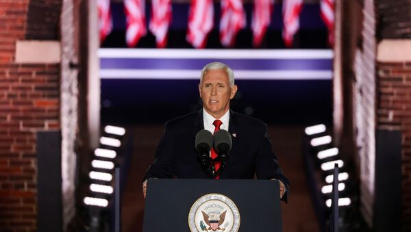 U.S. Vice President Mike Pence delivers his acceptance speech as the 2020 Republican vice presidential nominee during an event of the 2020 Republican National Convention held at Fort McHenry in Baltimore, Maryland, U.S., August 26, 2020. - Sputnik International