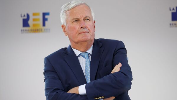 EU's Brexit negotiator Michel Barnier attends the MEDEF union summer forum La Rencontre des Entrepreneurs de France, LaREF, at the Paris Longchamp Racecourse in Paris, France, August 26, 2020 - Sputnik International