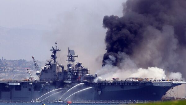 Sailor Investigated for Arson in U.S.S. Bonhomme Richard Fire - Sputnik International