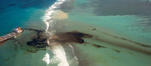 Bulk carrier ship MV Wakashio, that ran aground on a reef, at Riviere des Creoles, Mauritius - Sputnik International
