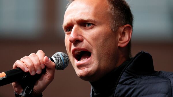 Russian opposition leader Alexei Navalny delivers a speech during a rally to demand the release of jailed protesters, who were detained during opposition demonstrations for fair elections, in Moscow, Russia September 29, 2019 - Sputnik International