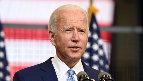  U.S. Democratic presidential nominee and former Vice President Joe Biden speaks about safety in America during a campaign appearance in Pittsburgh, Pennsylvania, U.S. August 31, 2020. - Sputnik International