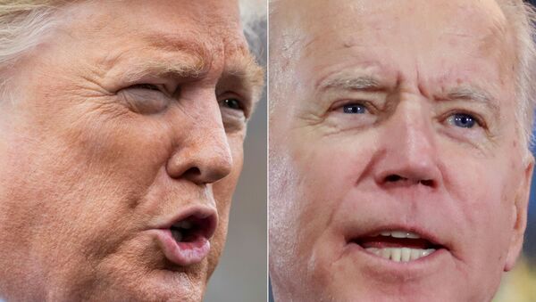 This combination of file photos created on March 4, 2020 shows US President Donald Trump(L) speaking to the media prior to departing from the White House in Washington, DC, on March 3, 2020, and Democratic presidential hopeful and former Vice President Joe Biden  at a Nevada Caucus watch party on February 22, 2020, in Las Vegas, Nevada, during the Nevada caucuses. - President Donald Trump on March 4, 2020 hailed Democrat Joe Biden's incredible comeback in the primaries race and signaled how he will attack the new frontrunner, saying he was surrounded by far leftists. It was a great comeback for Joe Biden, an incredible comeback when you think about it, Trump told reporters at the White House the morning after the Democrats' Super Tuesday polls. Biden is running as a moderate, in contrast to his leftist rival Bernie Sanders, but Trump insisted that some of the former vice president's handlers are further left than Bernie. That's pretty scary. - Sputnik International