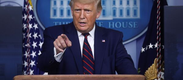 U.S. President Donald Trump points as he answers questions during a news conference at the White House in Washington, U.S., September 4, 2020. - Sputnik International