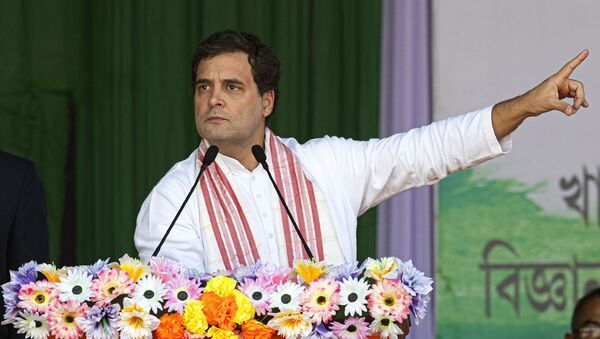 India's opposition Congress party leader Rahul Gandhi speaks at a rally against the Citizenship Amendment Act in Gauhati, India, Saturday, Dec. 28, 2019. - Sputnik International