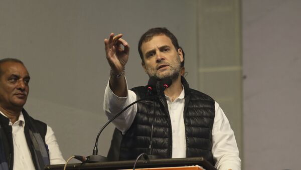 Congress party leader Rahul Gandhi, speaks during an election campaign rally for the upcoming Delhi elections, in New Delhi, India, Tuesday, Feb. 4, 2020 - Sputnik International