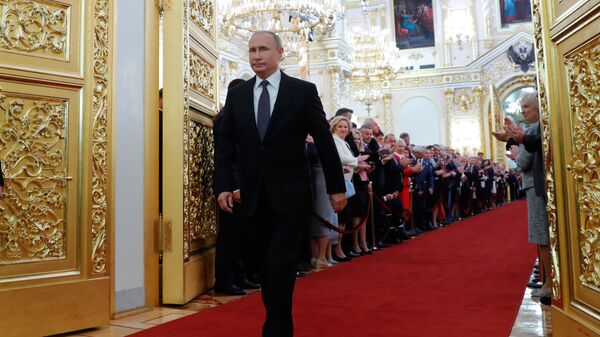 May 7, 2018. Russian President-elect Vladimir Putin during the inaugural ceremony in the Kremlin - Sputnik International