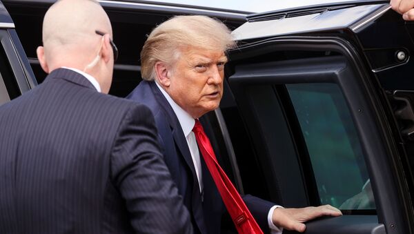 U.S. President Donald Trump exits a vehicle prior to boarding Air Force One as he departs Washington for campaign travel to Florida and North Carolina at Joint Base Andrews, Maryland, U.S., September 8, 2020. - Sputnik International