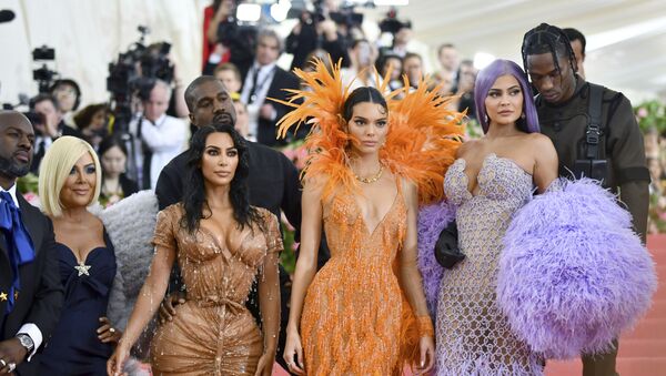 Corey Gamble, from left, Kris Jenner, Kim Kardashian, Kanye West, Kendall Jenner, Kylie Jenner and Travis Scott attend The Metropolitan Museum of Art's Costume Institute benefit gala celebrating the opening of the Camp: Notes on Fashion exhibition on Monday, May 6, 2019, in New York. - Sputnik International