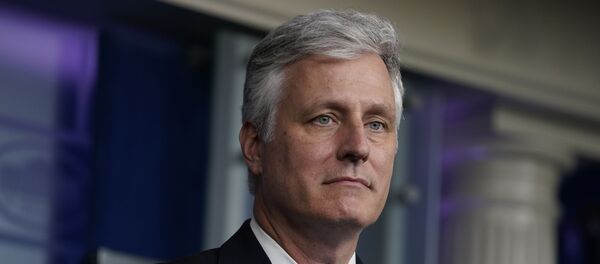 National security adviser Robert C. O'Brien listens during a news conference at the White House, Friday, Sept. 4, 2020, in Washington National security adviser Robert C. O'Brien listens during a news conference at the White House, Friday, Sept. 4, 2020, in Washington - Sputnik International