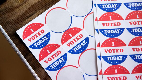 Stickers saying I Voted Today are given out to voters in the Democratic primary in Philadelphia, Pennsylvania, U.S., June 2, 2020 - Sputnik International