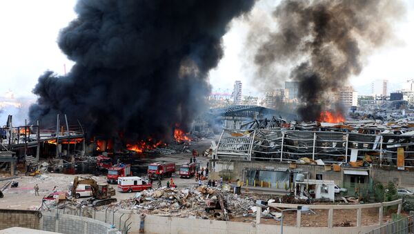 A view shows the site of a fire that broke out at Beirut's port area, Lebanon September 10, 2020. - Sputnik International