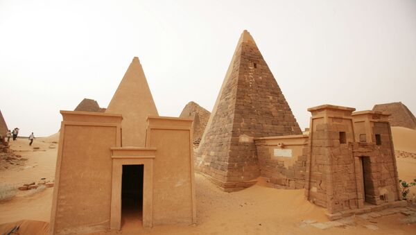 In this Saturday, March 10, 2012 photo, a general view shows some of Sudan's 144 pyramids of the Meroitic kings and queens in Meroe, 202 kilometers (125 miles) north of Khartoum, Sudan - Sputnik International