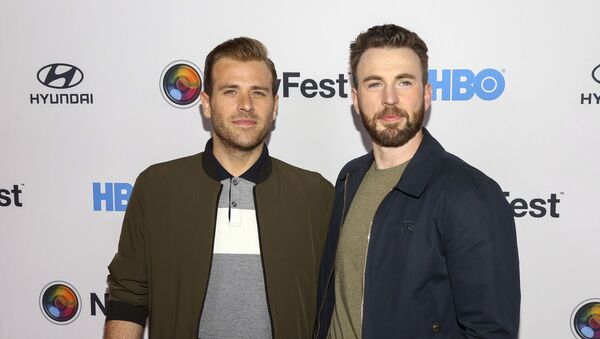 Scott Evans, left, and Chris Evans, right, attend the NewFest LGBTQ film festival opening night gala screening of Sell By at the SVA Theatre on Wednesday, Oct. 23, 2019, in New York - Sputnik International