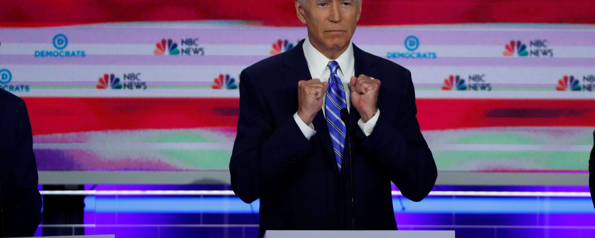 FILE PHOTO: Former Vice President Joe Biden gestures as he speaks during the second night of the first Democratic presidential candidates debate in Miami, Florida, U.S. June 27, 2019 - Sputnik International, 1920, 15.09.2020