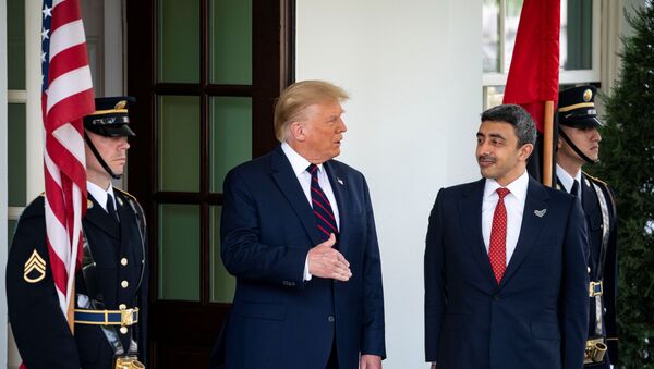 US President Donald Trump welcomes United Arab Emirates' Foreign Minister Sheikh Abdullah bin Zayed Al Nahyan - Sputnik International