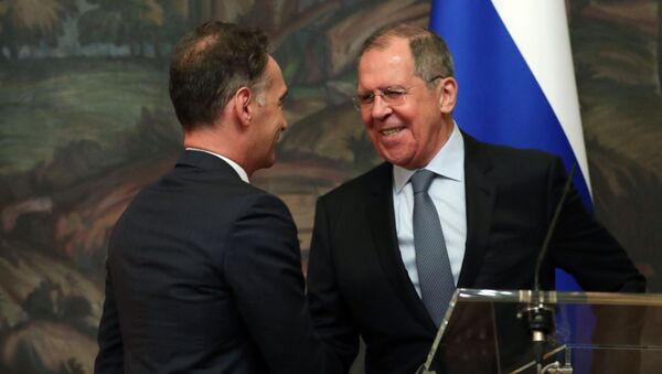Russian Foreign Minister Sergei Lavrov and his German counterpart, Heiko Maas - Sputnik International