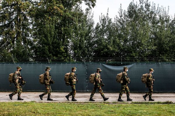 Belgian Crown Princess Elisabeth takes part in a military initiation training at Elsenborn Belgian army camp in Butgenbach, Belgium September 10, 2020.  - Sputnik International