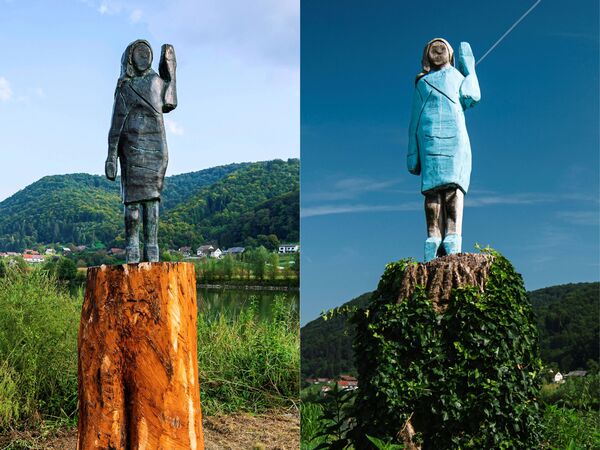 'Melania Trump' Likeness in Slovenia Turns Bronze After Being Burned in a Fire 'Melania Trump' Likeness in Slovenia Turns Bronze After Being Burned in a Fire - Sputnik International