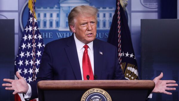 U.S. President Donald Trump speaks to reporters during a news conference in the Brady Press Briefing Room at the White House in Washington, U.S., September 16, 2020.  - Sputnik International